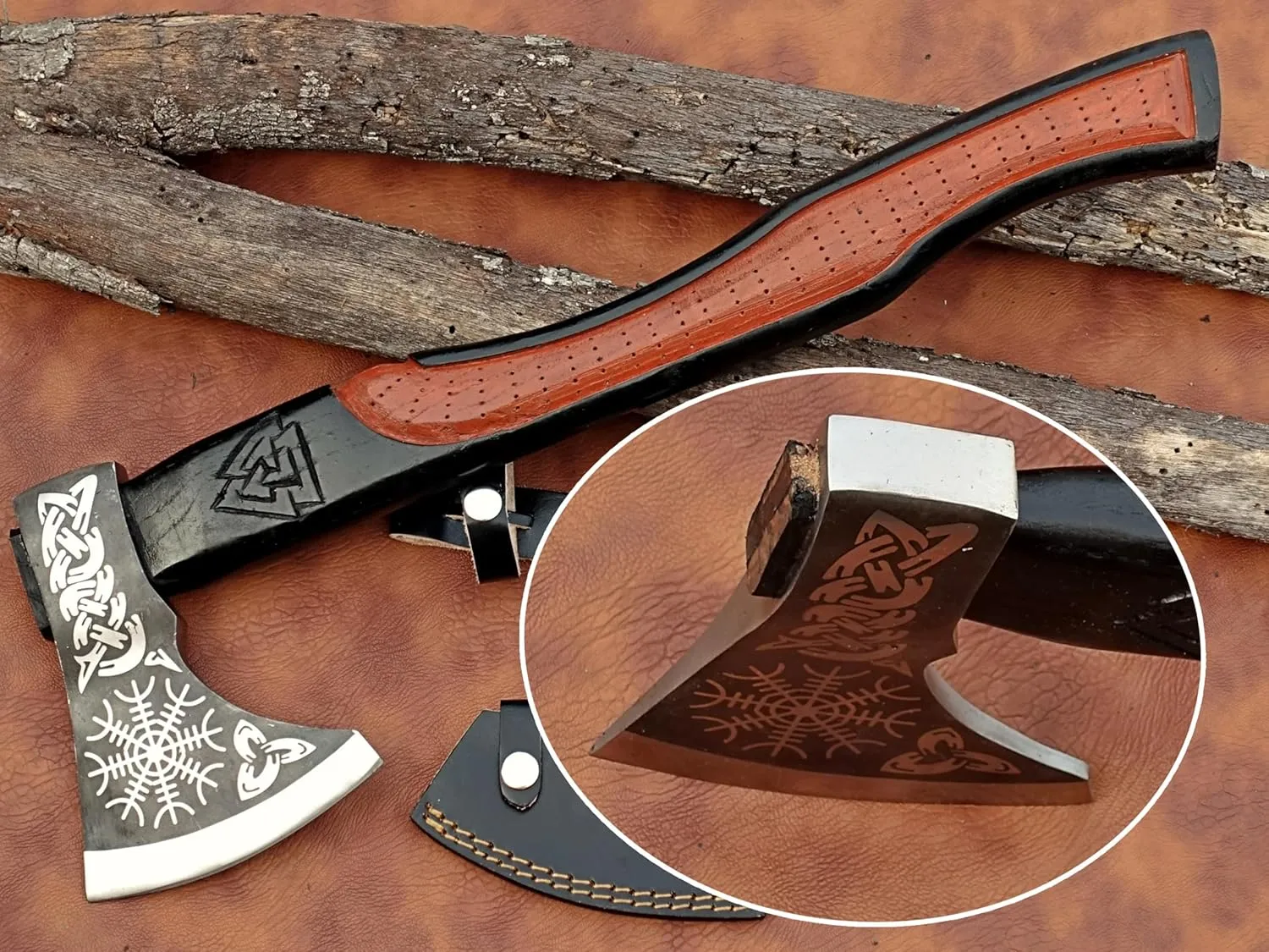 | Exquisite Handmade Viking Axe - Ideal for Collectors & Enthusiasts | Authentic, Artisan-Crafted | Medieval Styled Axe with Durable and Robust High Carbon Steel (GC-AX02)