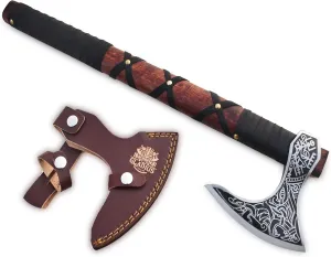 | Exquisite Handmade Viking Axe - Ideal for Collectors & Enthusiasts | Authentic, Artisan-Crafted | Medieval Styled Axe with Durable and Robust High Carbon Steel (GC-AX06)