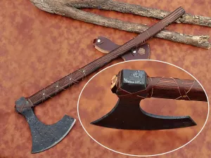 | Exquisite Handmade Viking Axe - Ideal for Collectors & Enthusiasts | Authentic, Artisan-Crafted | Medieval Styled Axe with Durable and Robust High Carbon Steel (GC-AX09)