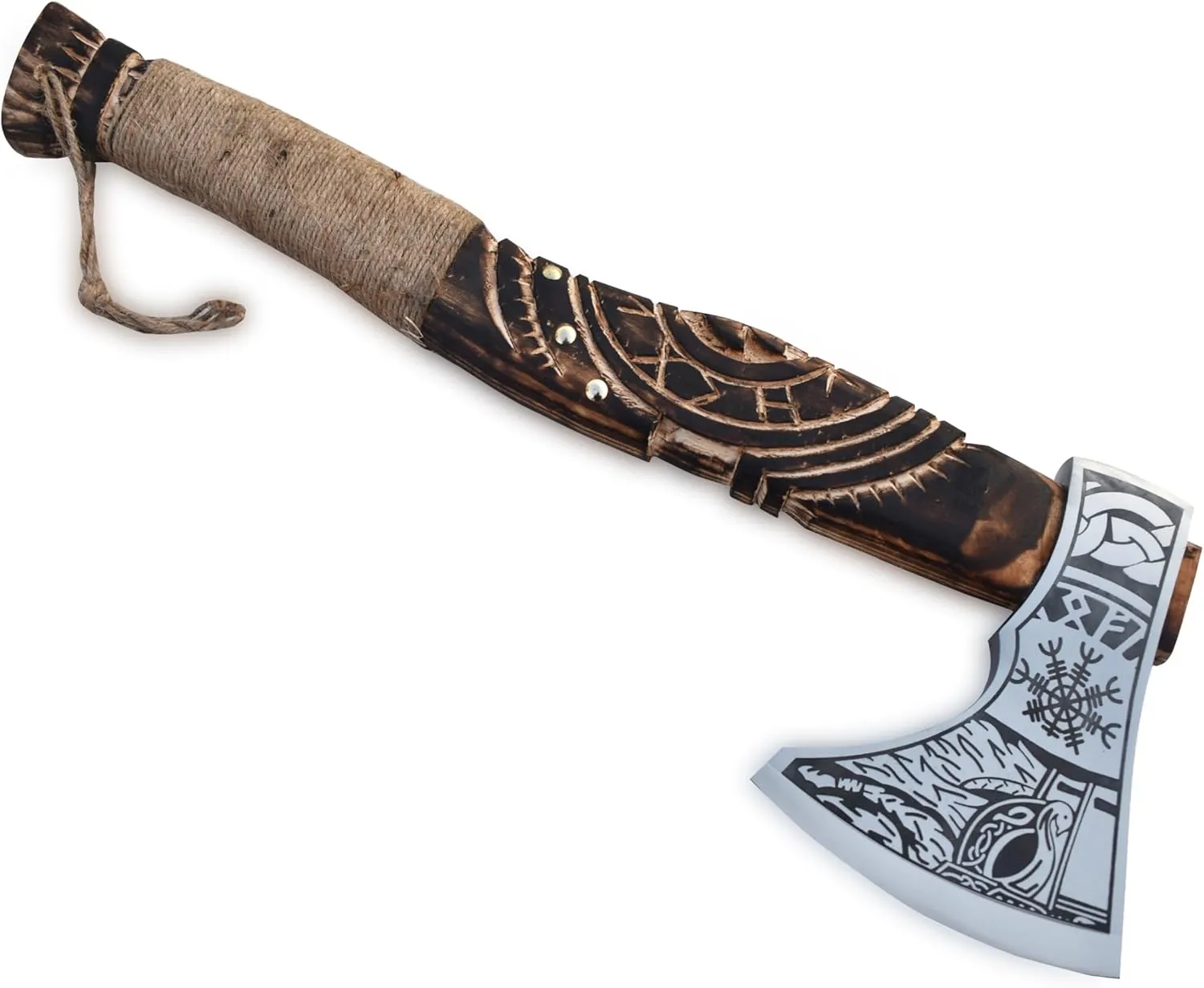 | Exquisite Handmade Viking Axe - Ideal for Collectors & Enthusiasts | Authentic, Artisan-Crafted | Medieval Styled Axe with Durable and Robust High Carbon Steel (GC-AX14)