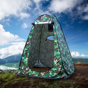 1-2 Person Portable Pop Up Shower Privacy Shelter Tents with 3 Windows, Waterproof Anti-UV Picnic Camping Fishing Shelter Tent, Outdoor Dressing Room Beach Isolation Sun Shelter (Camouflage)