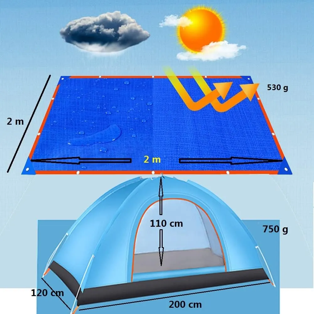 1 Piece Pop-up Camping Tent, Lightweight Anti-UV Tents, Waterproof Windproof Tent, and with 1 Piece Waterproof Tarp, for Outdoor, Hiking, Camping, Hunting, Fishing, etc