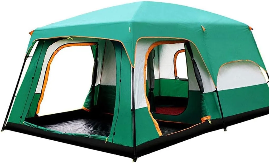 10 Person Outdoor, Family Tent, Rainproof and Breathable Tent with Curtain, Suitable for Family and Friends Out Camping-430 * 305 * 200CM,Green
