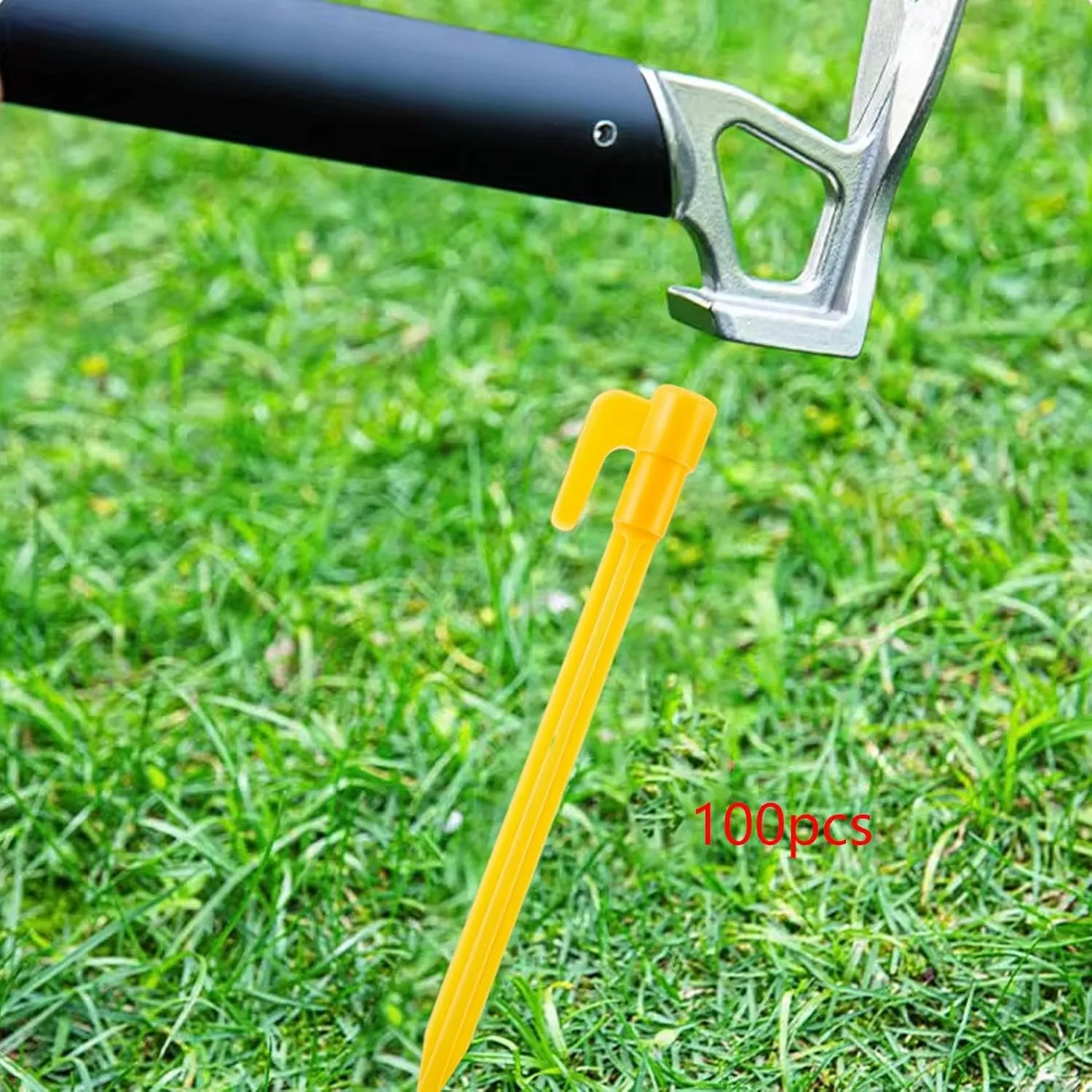 100Pcs Tent Stakes Ground Pegs Practical Anchor Windproof Lightweight Camping Stakes Portable for Yard Awning Shelter Garden, Style D