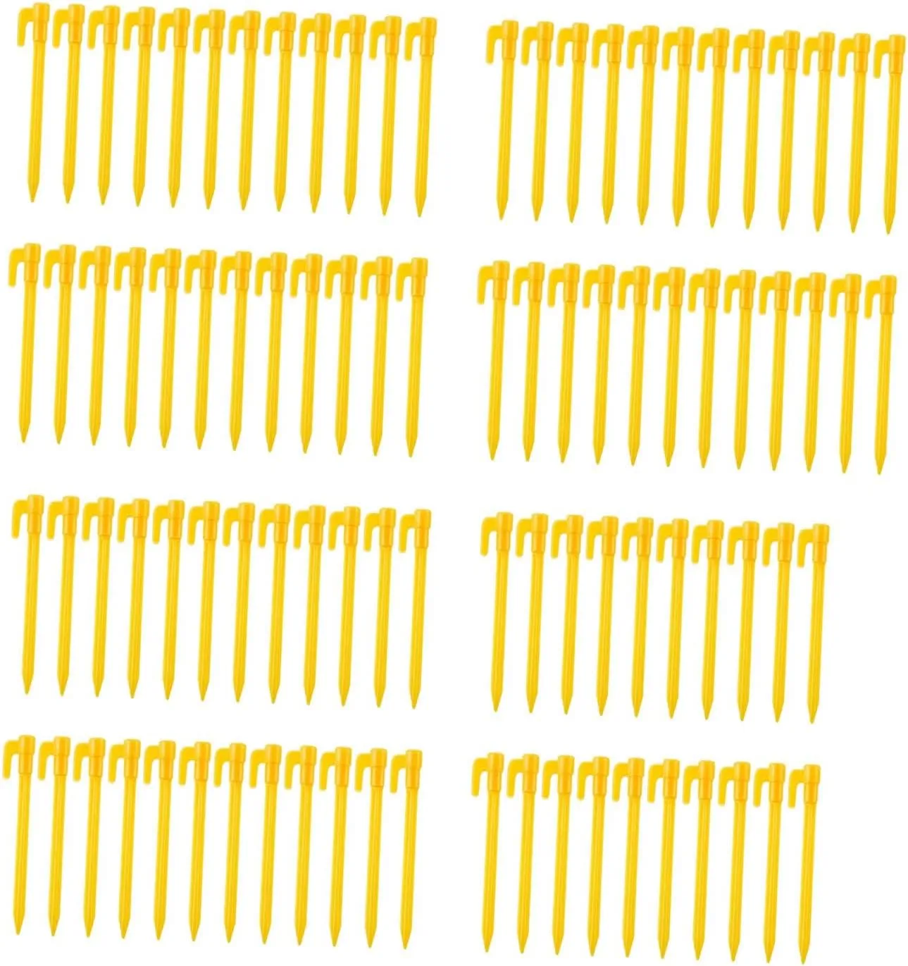 100Pcs Tent Stakes Ground Pegs Practical Anchor Windproof Lightweight Camping Stakes Portable for Yard Awning Shelter Garden, Style D