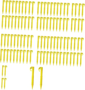100x Tent Stakes Pegs Camping Stakes Accessories, Durability, Ground Pegs Portable for Backyard Outdoor Awning Shelter Hiking, Style B