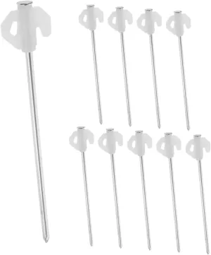 10pcs Glow-in-The-Dark Tent Pegs for Heavy Duty Camping Beach and Outdoor Use Steel Stakes and Stake Mallet