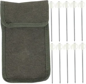 11pc Camping Tent Accessories Set Titanium Tent Stakes Ground Grass Ice