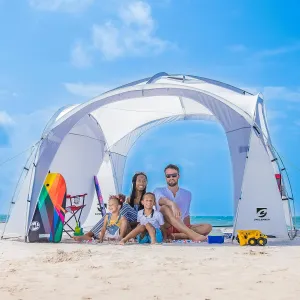 12x12ft Beach Tent Sun Shelter | Perfect for Beach Camping or Backyard Fun | Lightweight Beach Shade Design Provides Easy Setup & UPF50  Protection | Your Family's Perfect Beach Canopy Tent