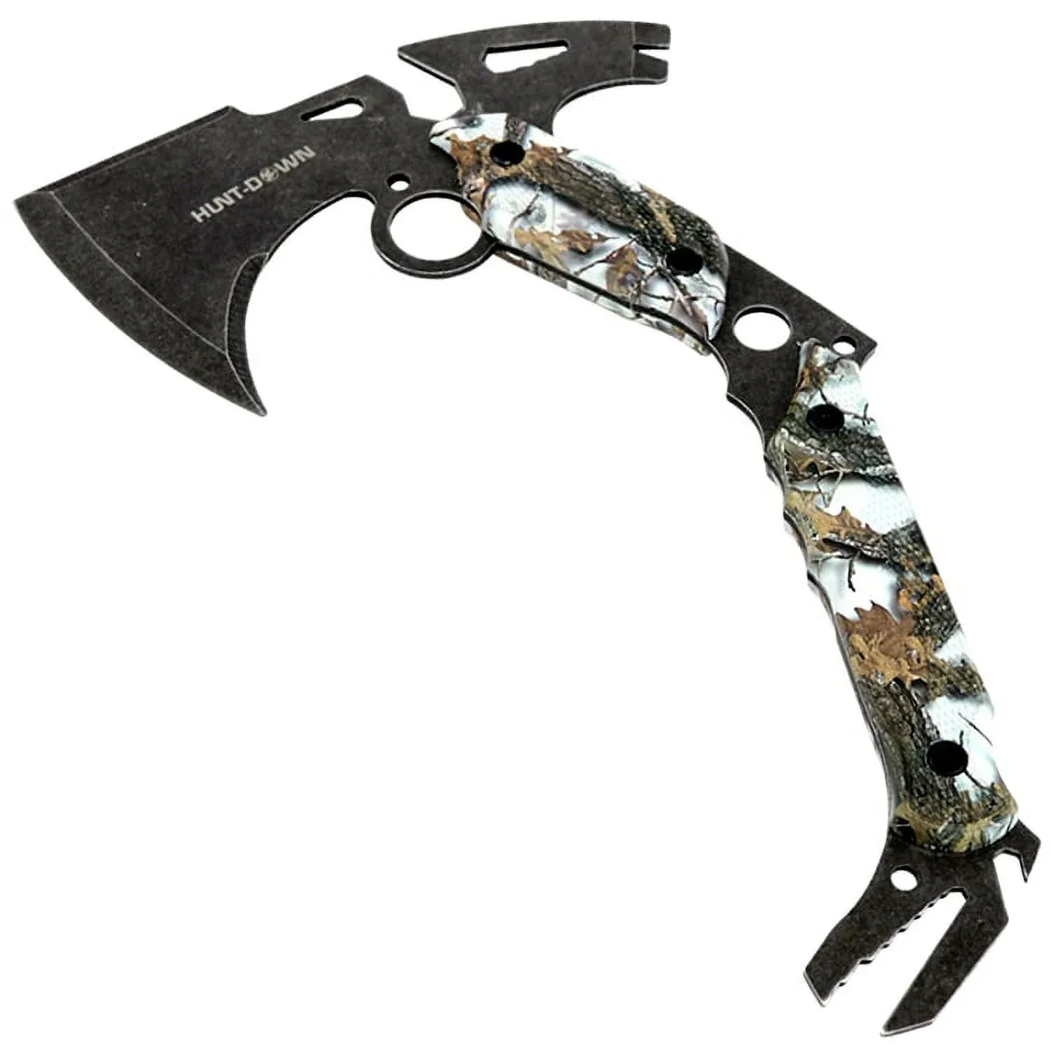 13' Hunting Survival Axe with Sheath - Gray Camo Color Handle