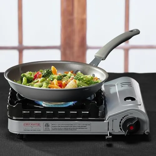 15,000 BTU Output Portable Butane Camping Stove, Peizo Click Ignition