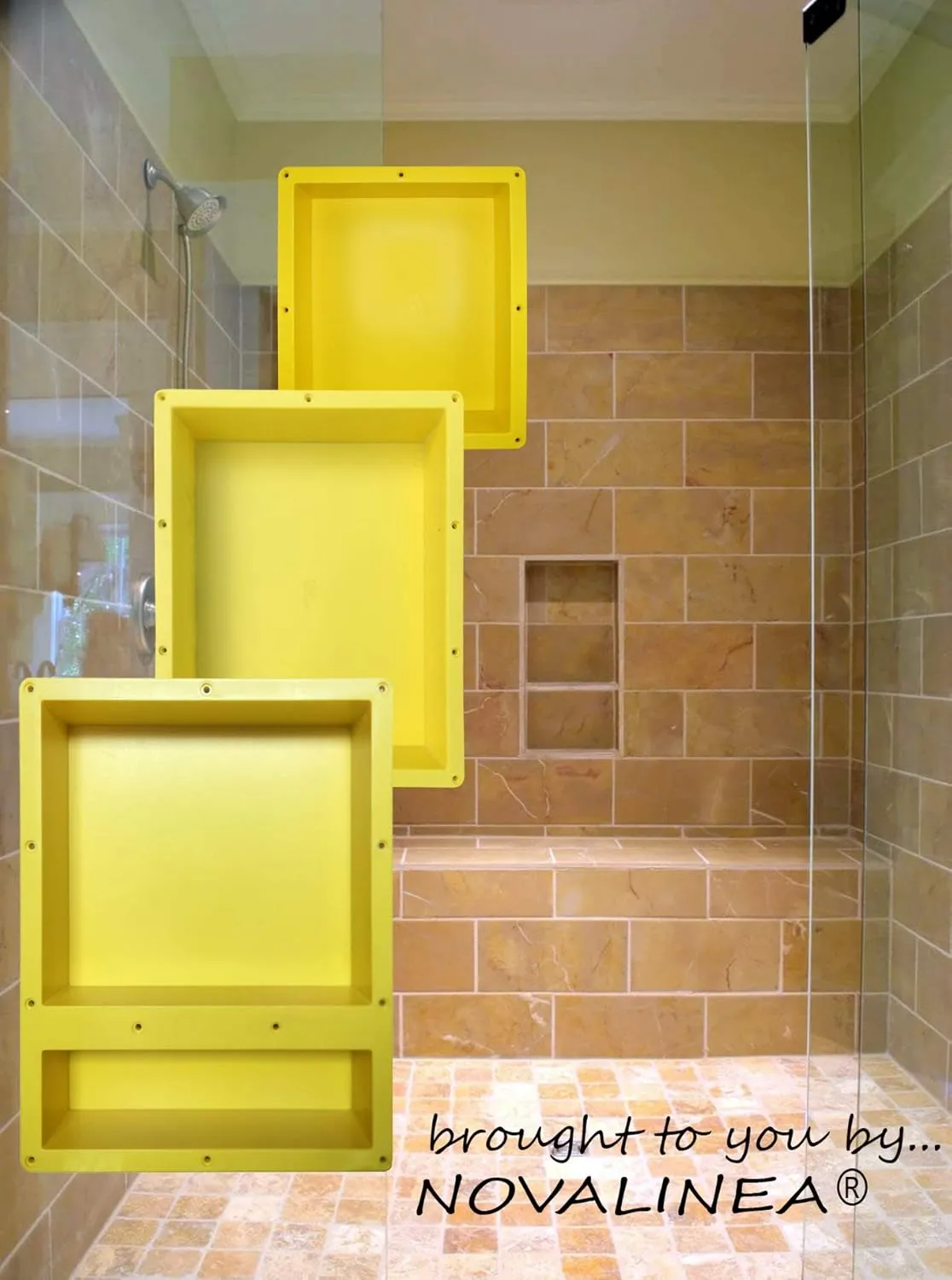 16" x 14" Single Shelf Recessed Shower Niche with Mounting Screws Included, Mounts Flush with 1/2" Backerboard, Ready to Tile, Easy to Install and Waterproof