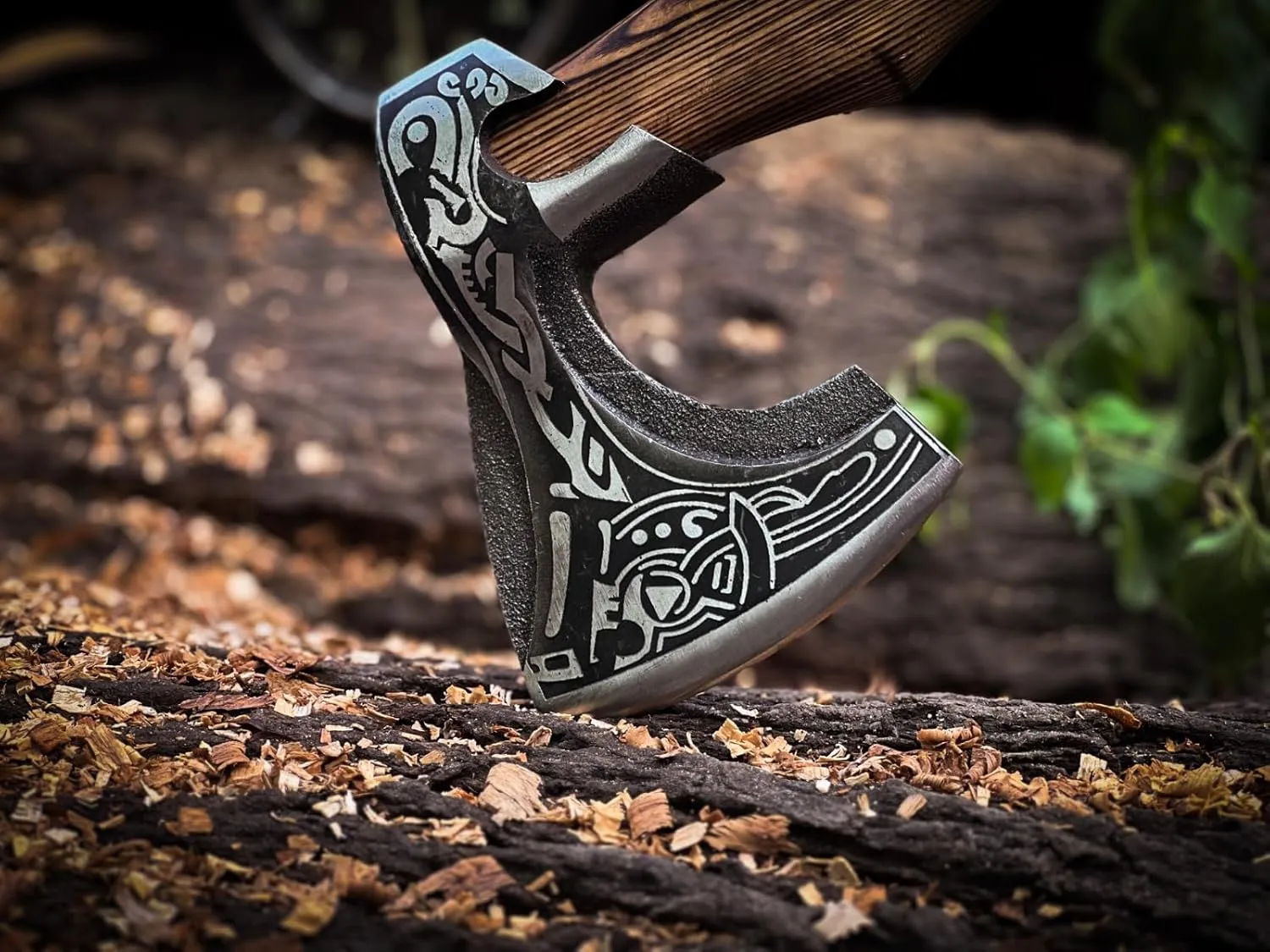 18" Custom Handmade Carbon Steel Viking Axe, Throwing Axe, Norse Viking Axe, Birthday Gift for him, Leather Wrapped Handle and Leather Sheath (Valhalla Axe)