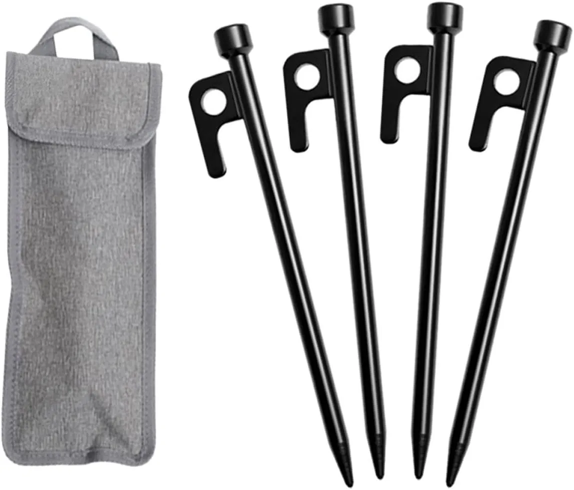 1set Camping Tent Pegs Heavy Duty Metal Stakes for Ground Thickened Design for Wind Resistance Lightweight and Portable for Outdoor Tents and Tarps