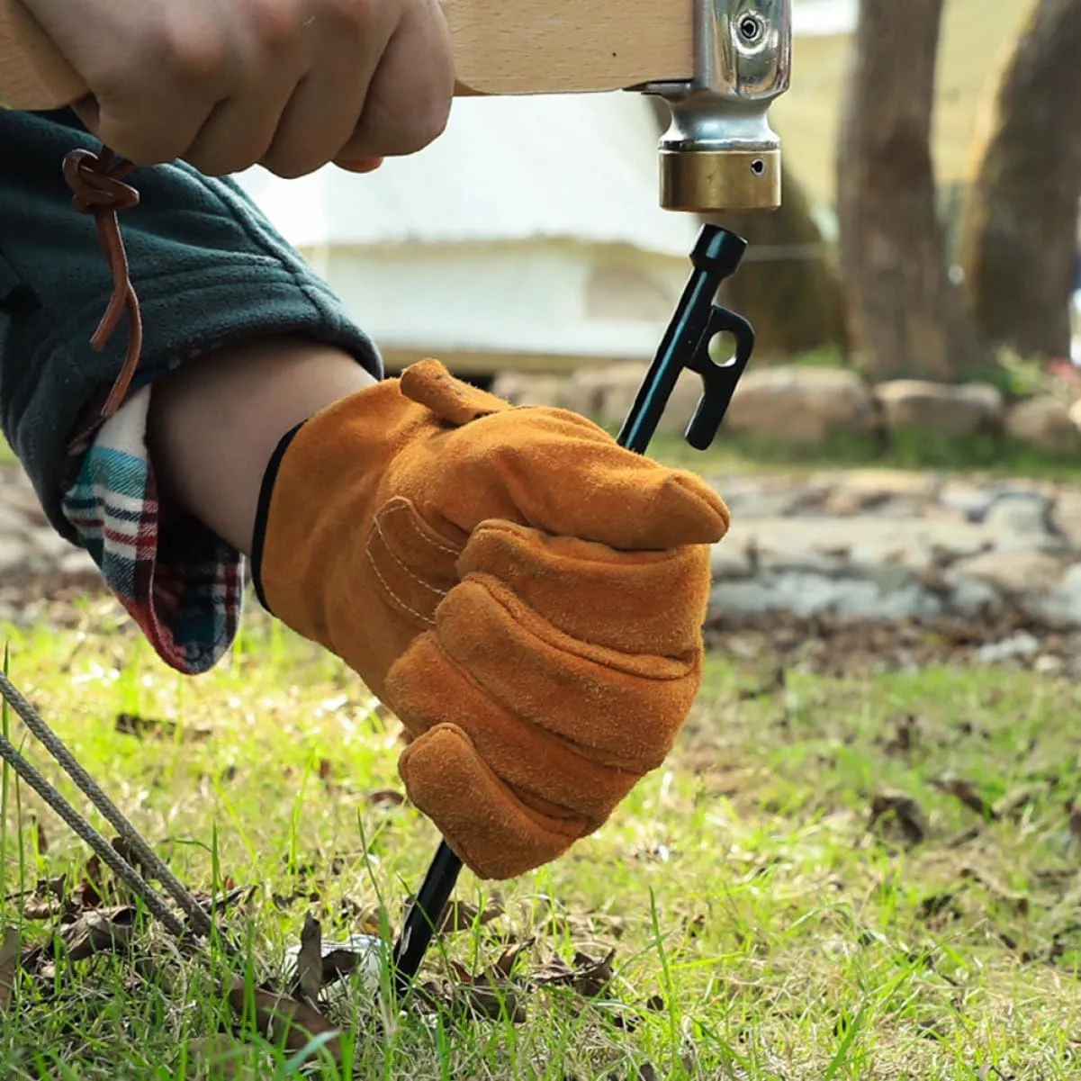 1set Camping Tent Pegs Heavy Duty Metal Stakes for Ground Thickened Design for Wind Resistance Lightweight and Portable for Outdoor Tents and Tarps