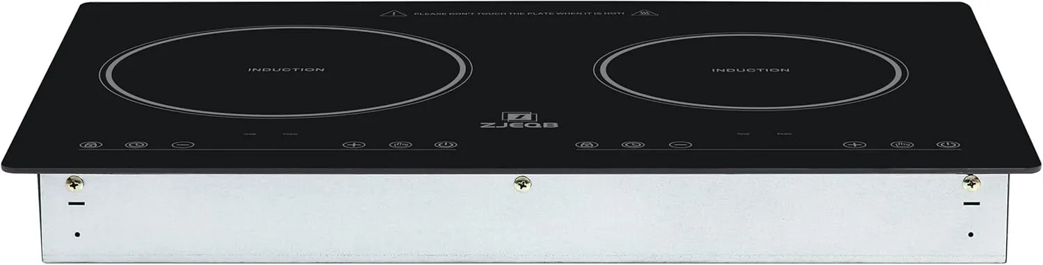 2 burner electric cooktop,Electric Stove Induction Cooktop Vertical with Dual Burners Vitro Smooth Surface 120V, 12 Inch, Black Shatter-Proof Ceramic Glass Surface (12 Inch)