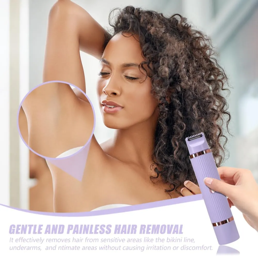 2 in 1 Women's Electric Shaver - A Versatile Hair Removal Device for Bikini, Eyebrows, Face, Legs, and Underarms - Portable Bikini Trimmer - Rechargeable and Cordless - Gentle and Effective Shaving.