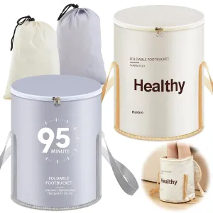 2 Pack 30L Collapsible Bucket for Soaking Feet, Portable Travel Foot Bath Tub Foldable Foot Spa Bath Soaking Basin for Graduation Travel, Outdoor Camping, Washing