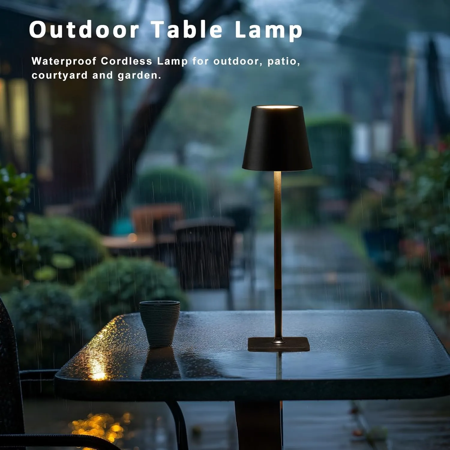 2 Pack Cordless Table Lamps-6000mAh Rechargeable Lamp,Waterproof Outdoor Table Lights for Patio/Shower/Restaurant/Dinner/Kitchen Counter/Dining Table Top Lighting,Mini Small Battery Operated Lamp