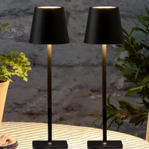 2 Pack Cordless Table Lamps-6000mAh Rechargeable Lamp,Waterproof Outdoor Table Lights for Patio/Shower/Restaurant/Dinner/Kitchen Counter/Dining Table Top Lighting,Mini Small Battery Operated Lamp