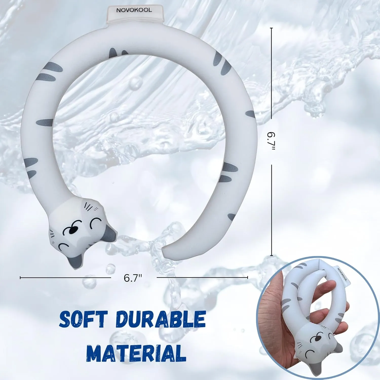 2 Pack Neck Cooling Tube with Insulated Bag - Reusable Ice Ring Neck Cooler Indoor Outdoor - Wearable Cooling Wrap - Relief for Summer and Hot Flashes - Ice Ring Freezes Under 64℉(2Cat)