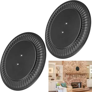 2 Pack Replacement Furnace Flue Hole Cover 6719900 for 4" to 8" Chimney Flue Hole | Adjustable | Replacement Stove Pipe Flue Hole Cover for Wall Decor Covers The Flue - Black, Replace: BM0026 BM0353