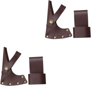 2 Sets Axe Hatchet Cover Portable Protective Case Thick Leather for Axe