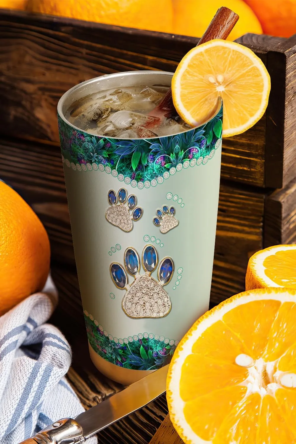 20oz Green Jade Jewelry Cat Mom Tumbler, World's Best Cat Mom Gifts for Cats Lovers, Coffee Thermos for Women, Stainless Steel Double Wall Vacuum Insulated Coffee Mug, Travel Cup with Lid