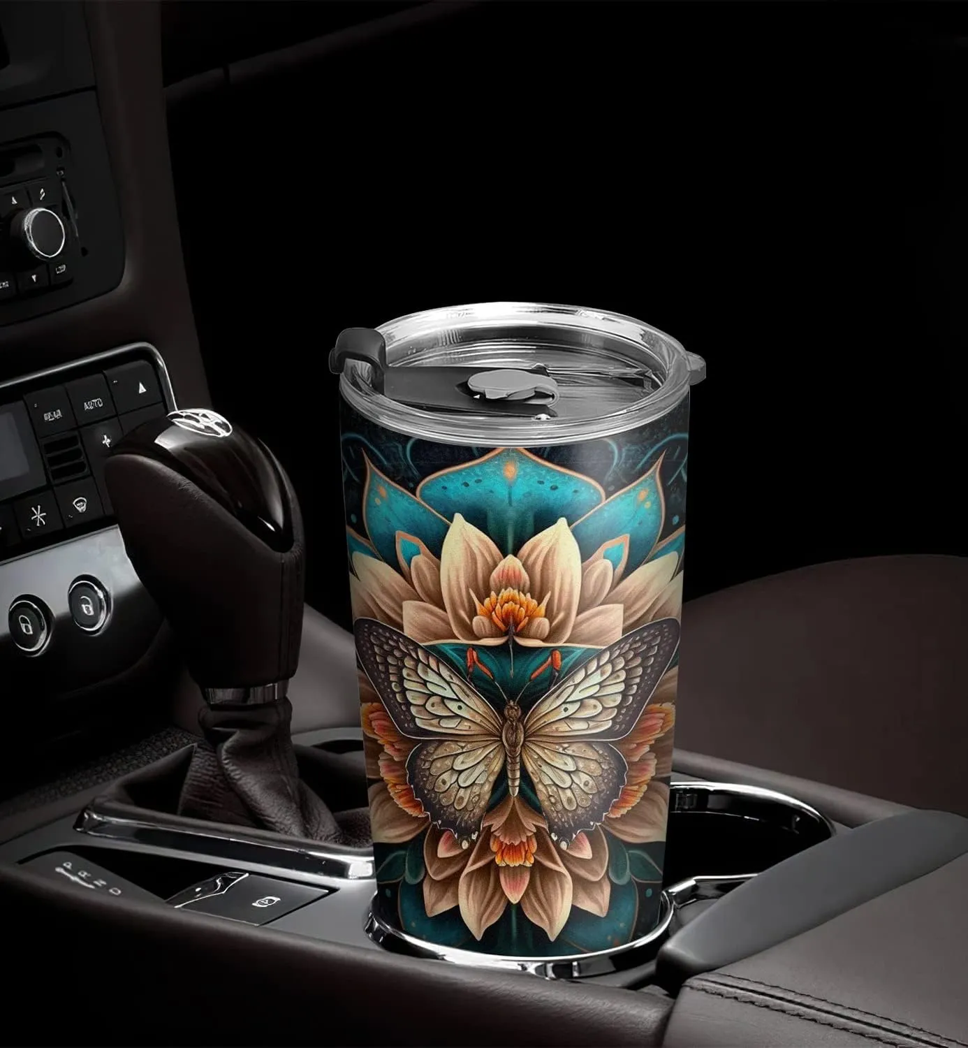 20oz Mandata Retro Butterfly Tumbler Cup, Insulated Travel Cup with Lid, Coffee Thermos for Women, Gifts for Women, Birthday Gifts for Mom, Daughter, Sister, Friends, Girlfriends, Coworker