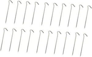 20pcs Sturdy Tent Stakes Shape Pegs for Outdoor Camping Heavy Duty Ground Anchors for Tents Gazebos Tarps for Soil