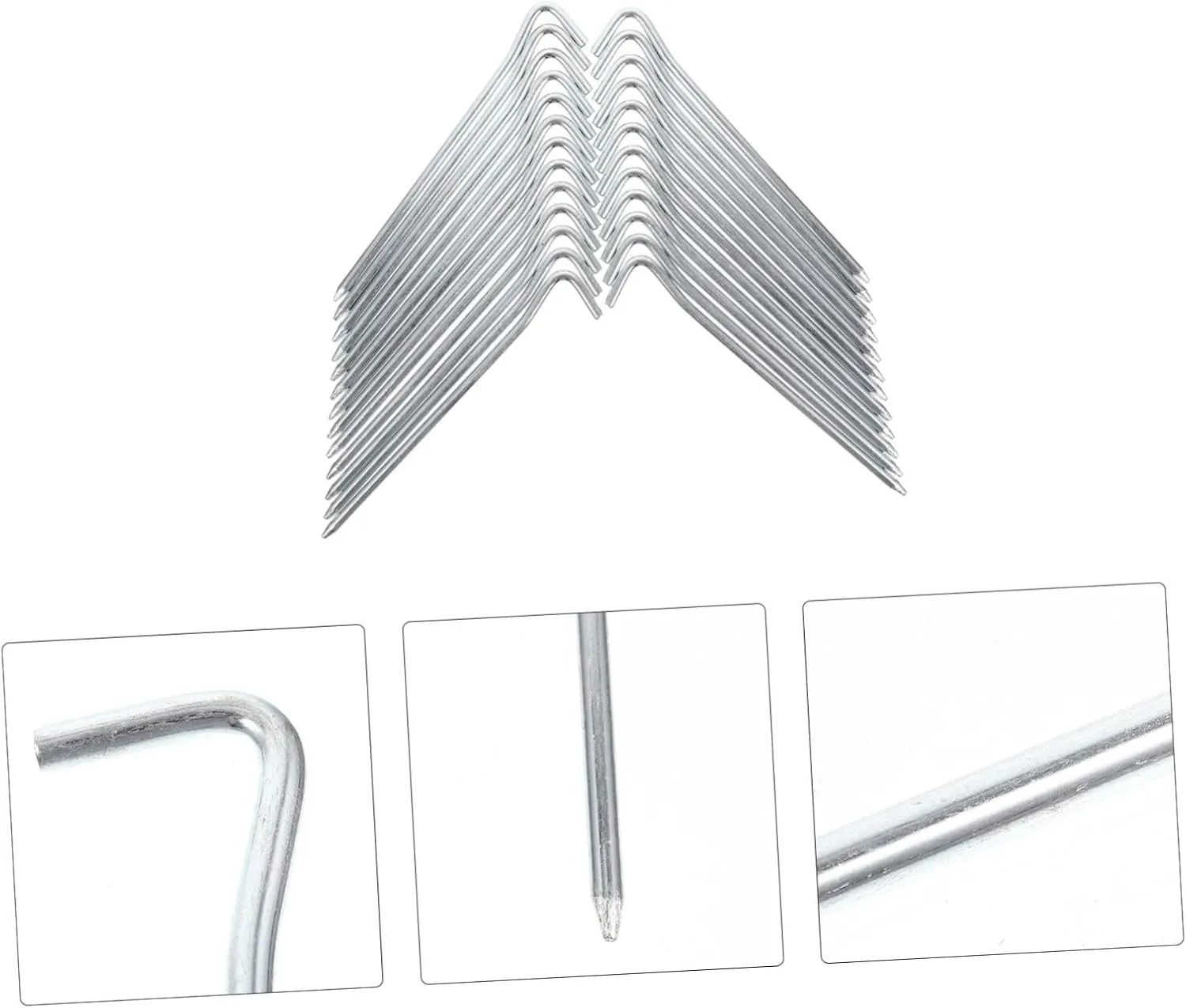 25pcs Metal Tent Stakes Galvanized Heavy Duty Pegs for Camping Outdoor Awning Fixing Supplies Garden Spikes for Secure Tents and