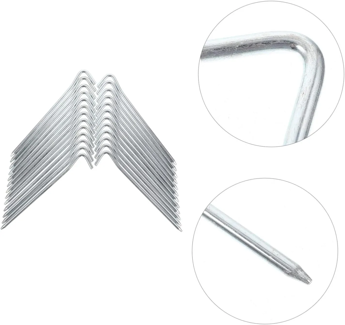 25pcs Metal Tent Stakes Galvanized Heavy Duty Pegs for Camping Outdoor Awning Fixing Supplies Garden Spikes for Secure Tents and