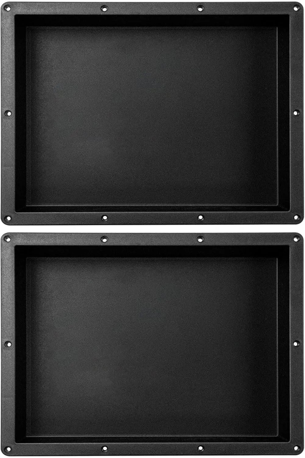 2PC Shower Niche Shower Niche Ready for Tile Black, 20" X 16" X 3.9" Premium ABS Plastic Single Shelf Niche, Recessed Niche Shower for Bathroom Kitchen Bedroom Storage