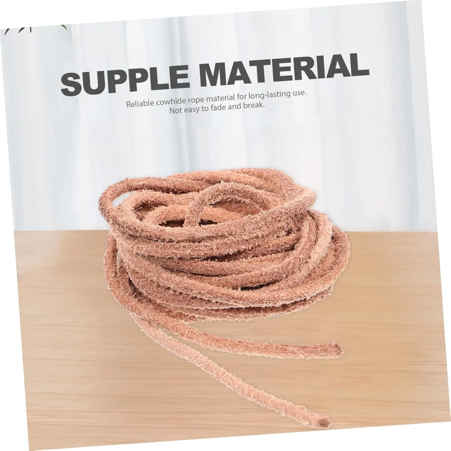 2pcs Cowhide Leather Cord 100% Real Leather String DIY Craft Supplies for Beading and Decorative Projects
