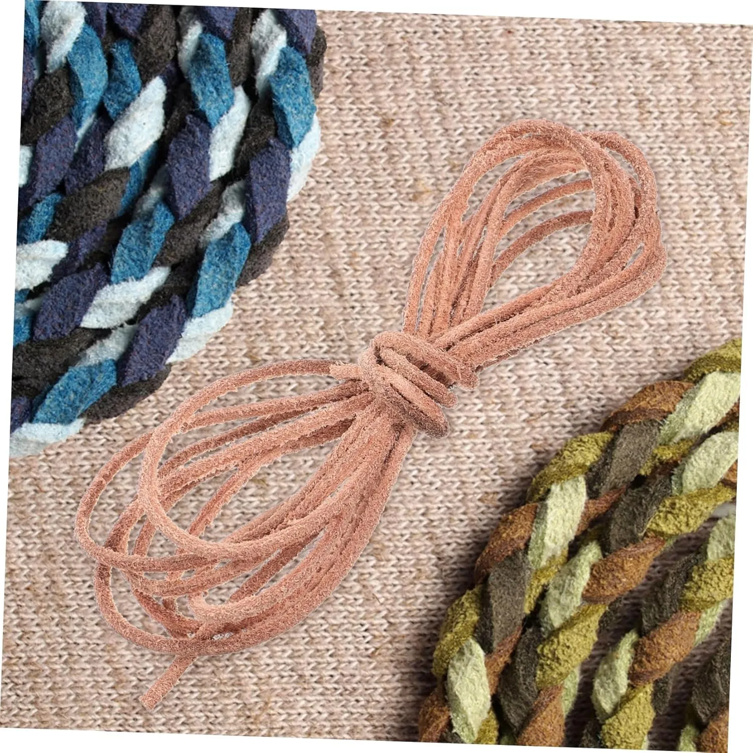 2pcs Cowhide Leather Cord 100% Real Leather String DIY Craft Supplies for Beading and Decorative Projects