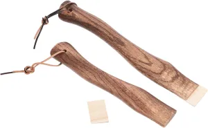 2Pcs Curved Solid Wood Axe Handle Replacement for Hatchets and Hammers Ergonomic Design for Comfortable Grip Portable Short Handle for Wood Chopping and Outdoor Use