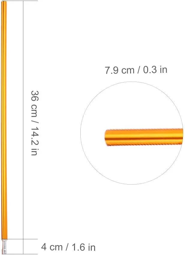 2Pcs Outdoor Camping Tent Poles, 7.9mm / 0.3in Telescoping Tent Pole Awning Shelter Suitable for Camping, Hiking,Backpacking for Camping Tents and Accessories