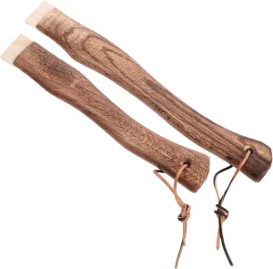 2Pcs Short Curved Wooden Axe Handle for Hatchet and Hammer Replacement Portable Design with Hanging Feature for Easy Storage for Camping and Outdoor Tools