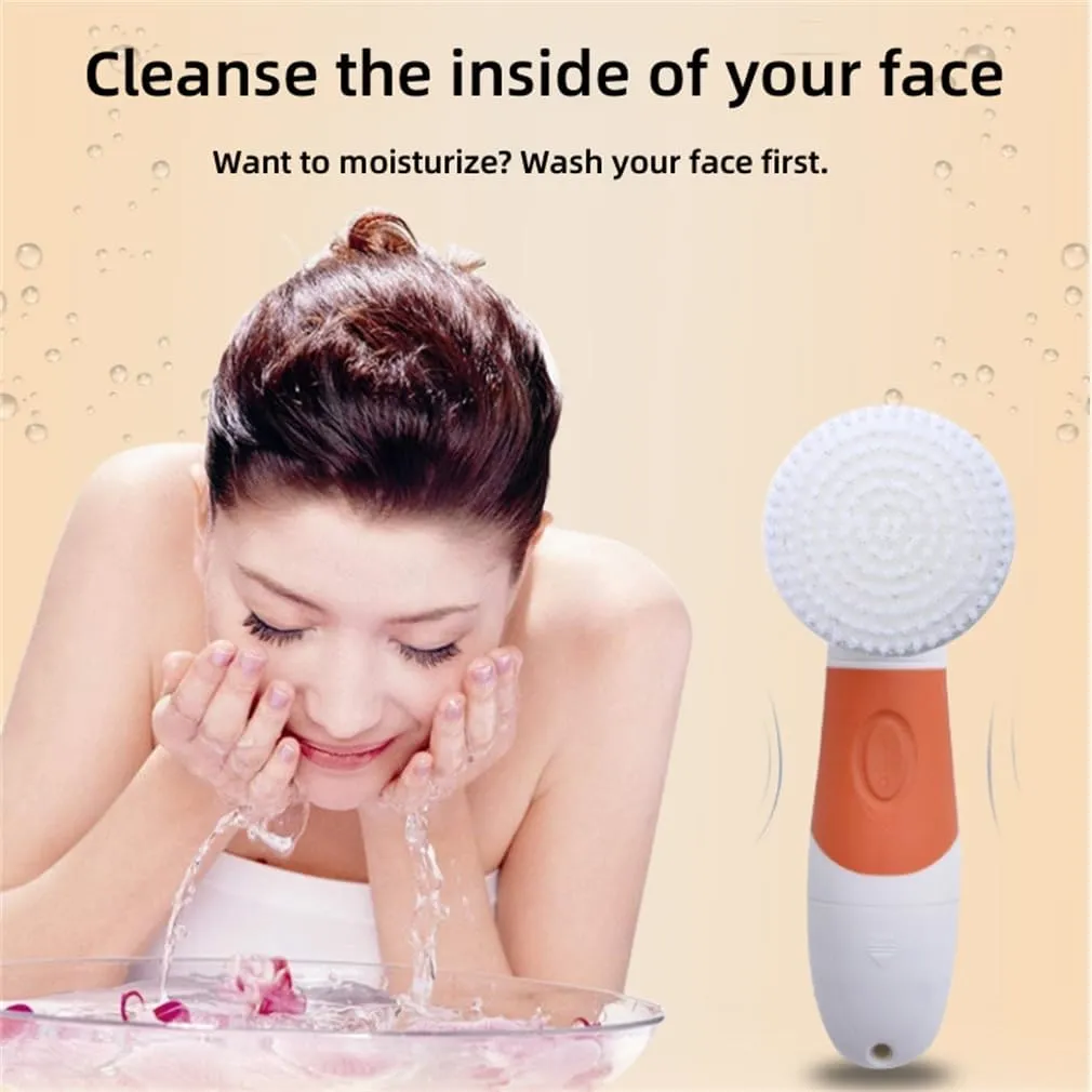 3 in 1 Face Scrubber Exfoliator, Electric Face Scrubber, Waterproof Deep Cleaning Rechargeable Facial Spin Brush, for Removing Blackhead, Face Massaging,Blue