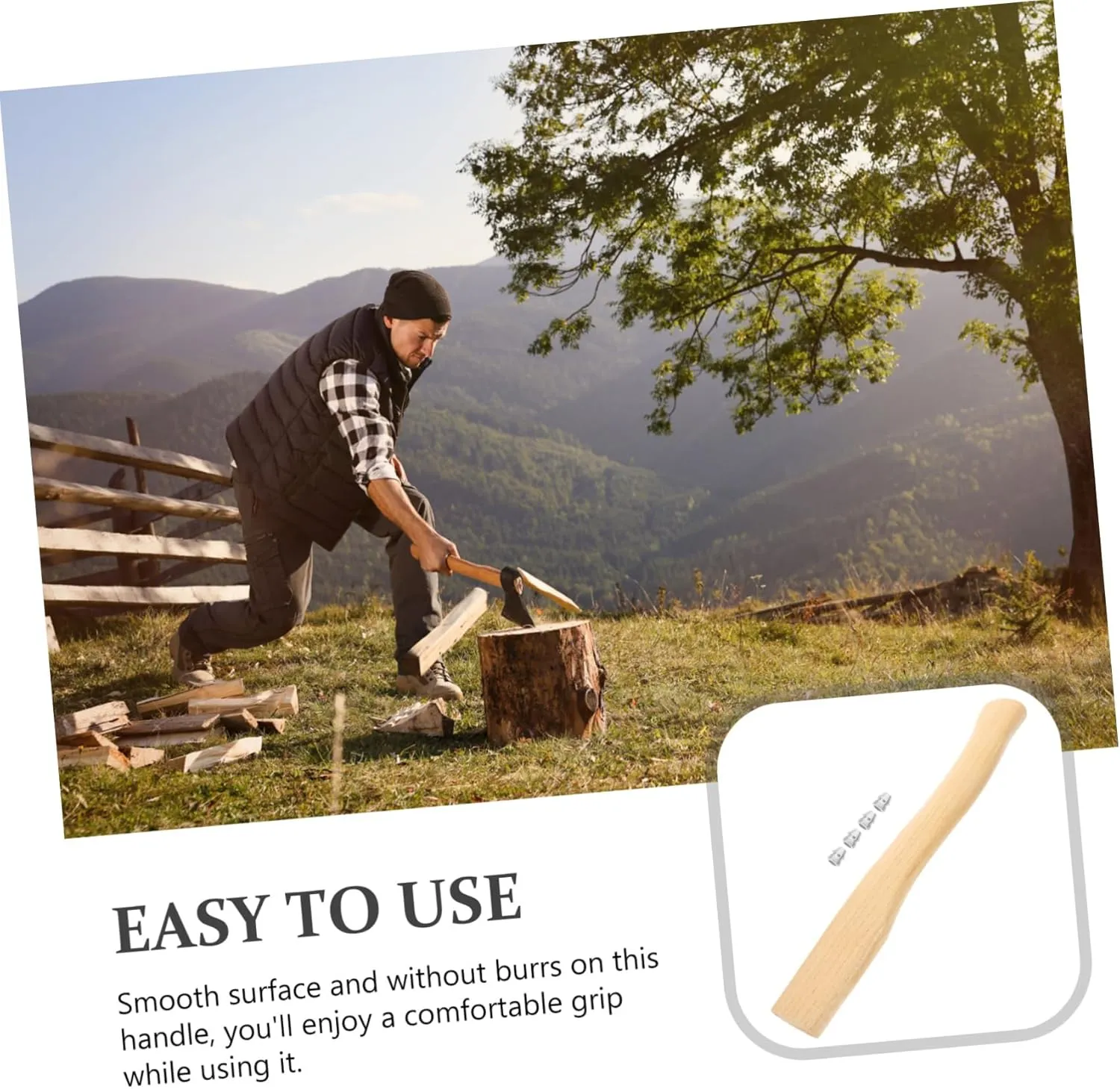 3 Sets Ax Wooden Handle Axe Handle Replacement Axe Handle for Repair Axe Accessory Axe Fitting Wood Hatchet Handles Axe Grip Axe Wood Handle Wooden Handles Handle for Axe