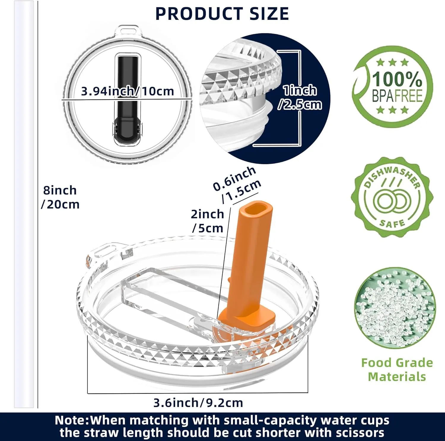 30 oz Straw Leak Proof Lid for YETI, Tumbler Lid for Yeti Rambler 30/32 oz Tumbler,26/35/42 oz Straw Mug,and Hydro Flask 32/40oz Travel Tumbler,Replacement Lid BPA Free(King Crab*2)