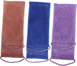 3Pcs Exfoliating Shower Towels African Bath Back Scrubber Towels for Deep Cleansing and Skin for Men and Women and Colors