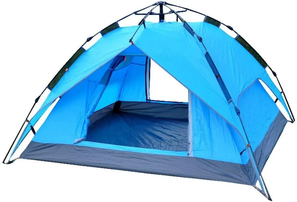 4-5 Person Automatic Camping Tent 1 Bedroom 2 Living Room Outdoor Hiking Self Driving Dual Layer Waterproof Family Teepee