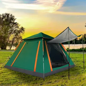 4-5 Person Camping Tent, Waterproof Family Dome Tent, Tent for 60 Seconds Set Up, Fit Camp Backpacking, Hiking Outdoor, Camping Dome Tent, Lightweight Portable Backpacking Tent - Green