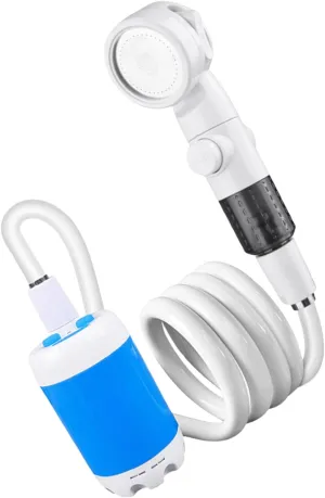 4000mAh Rechargeable Shower Pumps High Flows Compacts Design For Camping Travel And Dorm Use