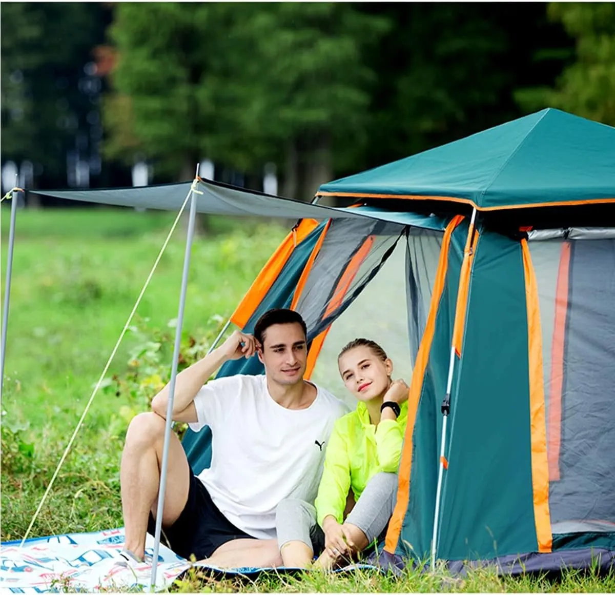 5-6 Person Pop Up Tent Family Tent for 6 Persons Large Tents for Camping Hiking Party,Sun Shelter/Festival Essential,Portable with Carry Bag