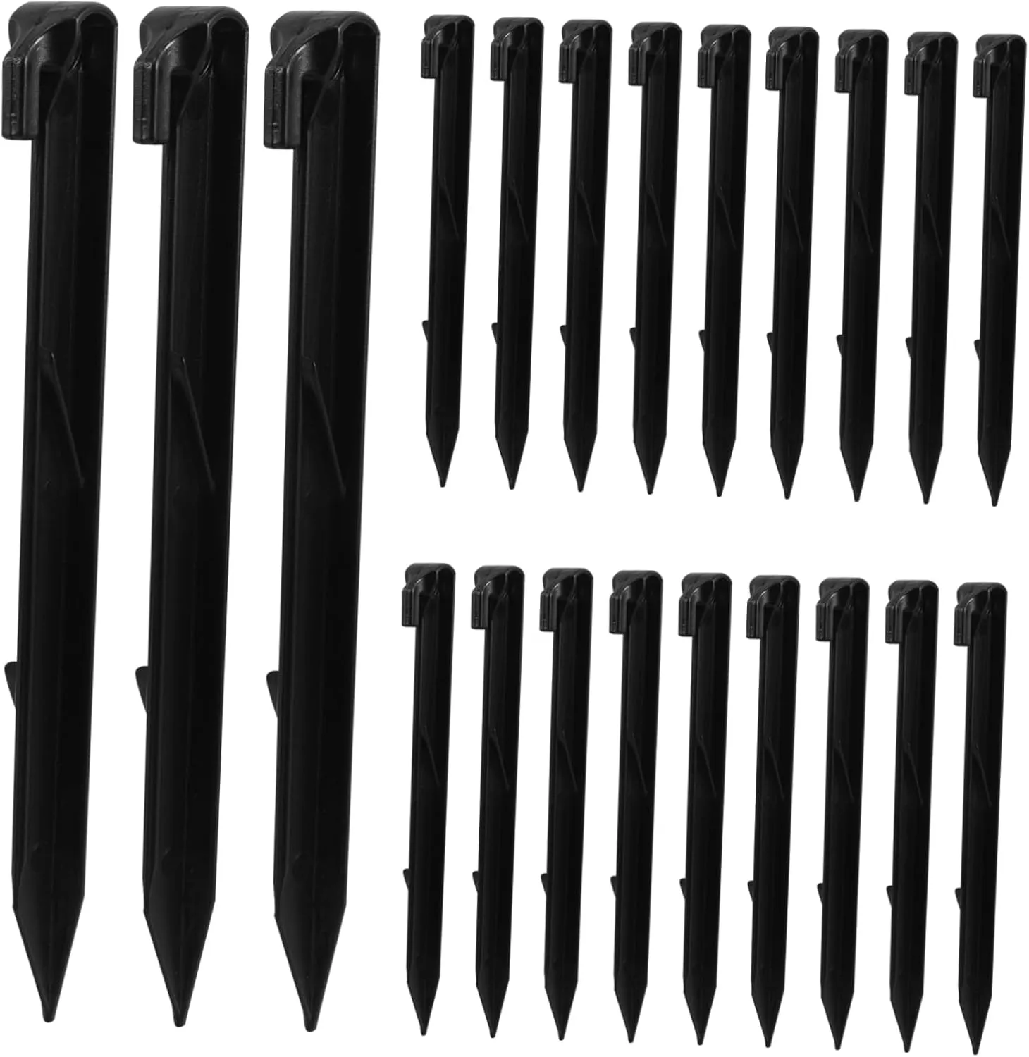 50pcs Heavy Duty Plastic Tent Stakes Long Camping Pegs for Outdoor Use Durable Garden Ground Netting Stakes for Tarp Lawn and Canopy Anchoring