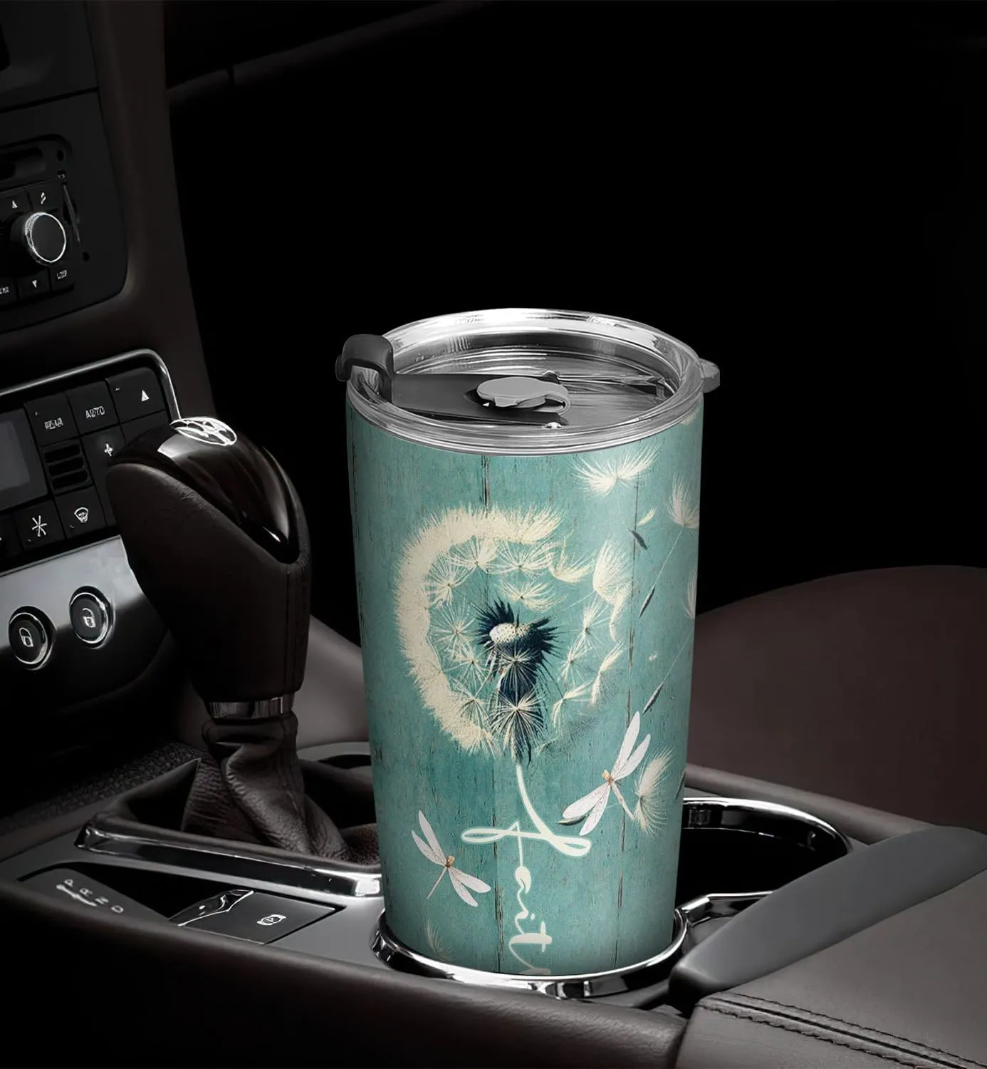64HYDRO 20oz Dandelion Dragonfly Faith Tumbler, Be still and know that I am God, Religious, Christian Gifts for Women, Stainless Steel Double Wall Vacuum Insulated Coffee Mug, Travel Cup with Lid