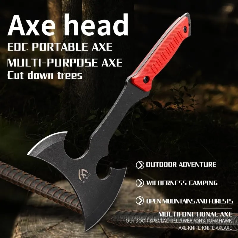 6PC Camping Axe, Folding Survival Axe, Outdoor Adventure Tactical Camping Axe (红色)