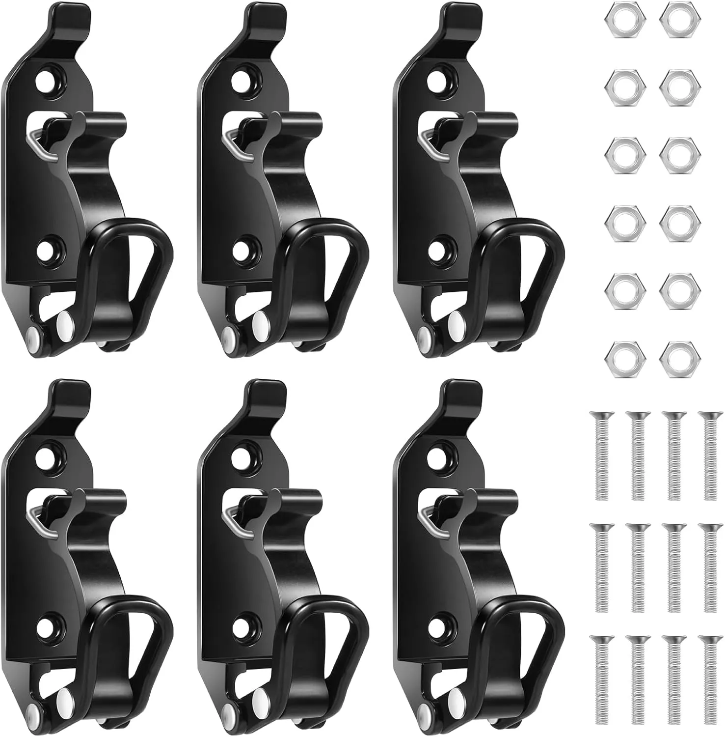 6Pcs Shovel Mount for Roof Rack,Mount Shovel Holder for Truck,Quick Release Axe Holder Kit with Metal Screws and Nuts,Rack Wall for Axe,Metal Rubber Clamps Kit for Boats Bike